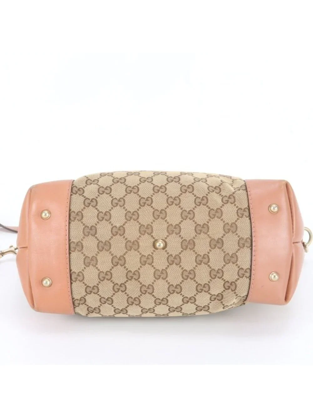 Gucci GG Canvas Heart Bit Leather 2-Way Shoulder Bag Crossbody Tote Brown - Picture 6 of 11